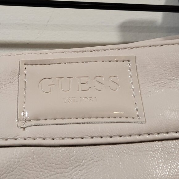 Guess Kelly Faux- Leather Straight- Leg Taupe Pants - Picture 5 of 9